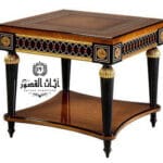 طاولة وسطية كلاسيك بني مربعة