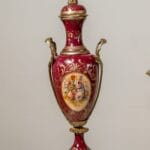 فازة وبونبونيرة خزف أحمر داكن (نحاس معتق )