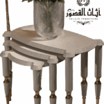 طقم طاولات ثلاثي متداخل (سطح زجاجي)