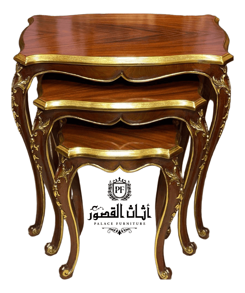 طقم طاولات خدمة ثلاثي (بني)